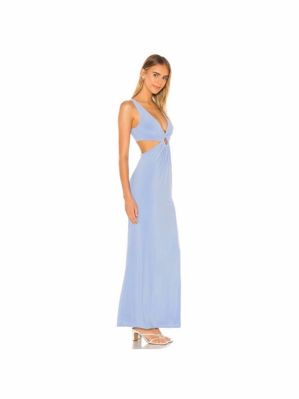 Song of Style Light Blue Ring Cutout Maxi Dress